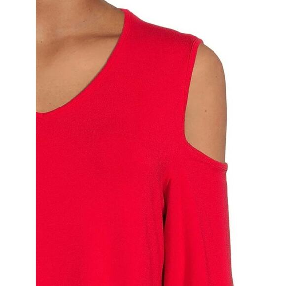 ❄️2/$5❄️[B4] Nine.Eight Cold Shoulder Red Relaxed Blouse, Size XL - Picture 4 of 5